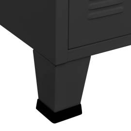 Servantă, negru, 105x35x62 cm, metal și sticlă, 8 image