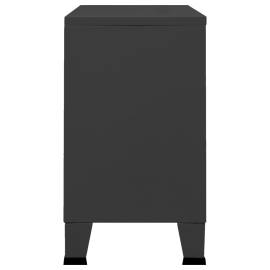 Servantă, negru, 105x35x62 cm, metal și sticlă, 4 image