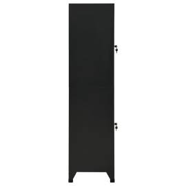 Dulap de vestiar, negru, 38x45x180 cm, oțel, 4 image