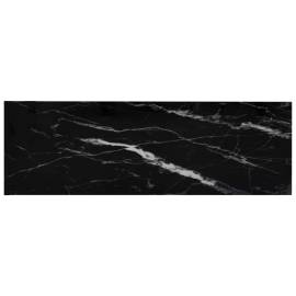 Masă consolă negru marmură&transparent 100x36x168 cm sticlă, 5 image