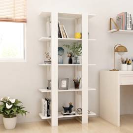 Bibliotecă/separator cameră, alb, 80x30x160 cm, pal, 3 image