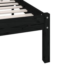 Cadru de pat uk small double, negru, 120x190 cm, lemn masiv pin, 7 image