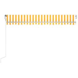 Copertină automată cu senzor vânt&led, galben/alb, 450x300 cm, 4 image