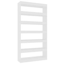 Bibliotecă/separator cameră, alb, 100x30x198 cm, lemn compozit, 2 image