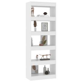 Bibliotecă/separator cameră, alb, 60x30x166 cm, pal, 4 image