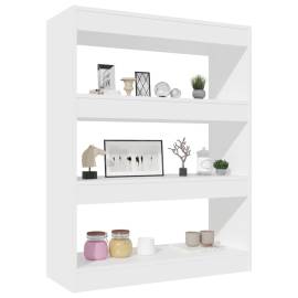 Bibliotecă/separator cameră, alb, 80x30x103 cm, lemn compozit, 4 image