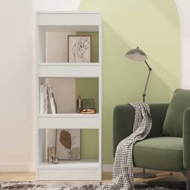 Bibliotecă/separator cameră, alb extralucios, 40x30x103 cm, pal, 3 image