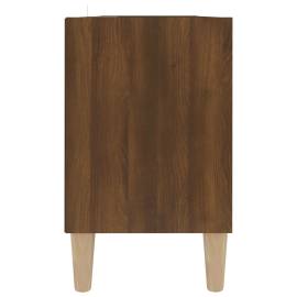 Comodă tv, picioare lemn masiv, stejar maro, 103,5x30x50 cm, 5 image