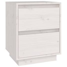 Noptieră, alb, 40x35x50 cm, lemn masiv de pin, 2 image