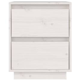 Noptieră, alb, 40x35x50 cm, lemn masiv de pin, 5 image