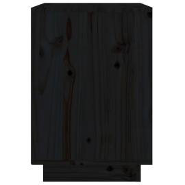 Noptieră, negru, 40x35x50 cm, lemn masiv de pin, 7 image