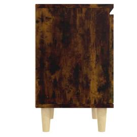 Noptieră cu picioare din lemn masiv, stejar fumuriu, 40x30x50cm, 7 image