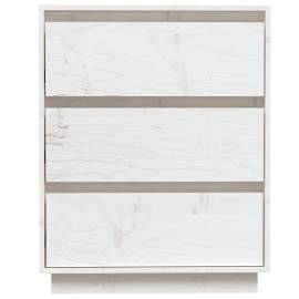 Servantă, alb, 60x34x75 cm, lemn masiv de pin, 5 image