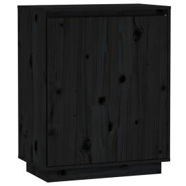Servantă, negru, 60x34x75 cm, lemn masiv de pin, 2 image