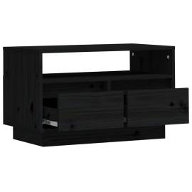 Comodă tv, negru, 60x35x37 cm, lemn masiv de pin, 7 image