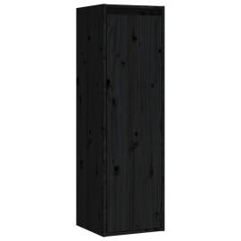 Dulapuri de perete, 2 buc., negru, 30x30x100 cm, lemn masiv pin, 3 image