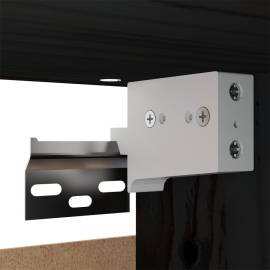 Dulapuri de perete, 2 buc., negru, 30x30x100 cm, lemn masiv pin, 8 image