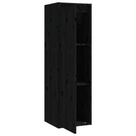 Dulapuri de perete, 2 buc., negru, 30x30x100 cm, lemn masiv pin, 6 image