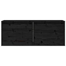 Dulapuri de perete, 2 buc., negru, 45x30x35 cm, lemn masiv pin, 6 image