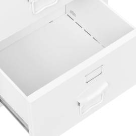 Birou cu sertare, alb, 105x52x75 cm, oțel, industrial, 6 image