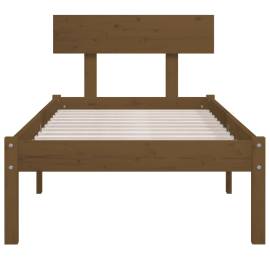 Cadru de pat, maro miere, 100x200 cm, lemn masiv de pin, 4 image