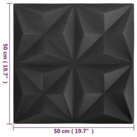 150917  3d wall panels 24 pcs 50x50 cm origami black 6 m², 6 image