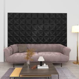 150918  3d wall panels 48 pcs 50x50 cm origami black 12 m²
