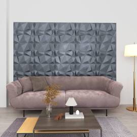 150919  3d wall panels 24 pcs 50x50 cm diamond grey 6 m²