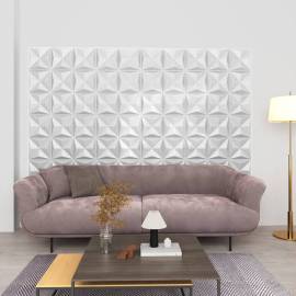 Panouri de perete 3d, 24 buc, alb origami, 50x50 cm