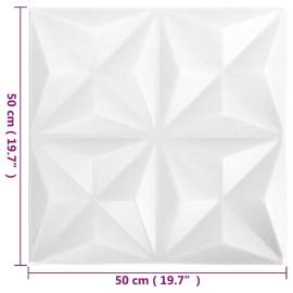 Panouri de perete 3d, 24 buc, alb origami, 50x50 cm, 6 image