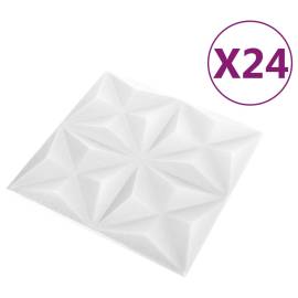 Panouri de perete 3d, 24 buc, alb origami, 50x50 cm, 2 image