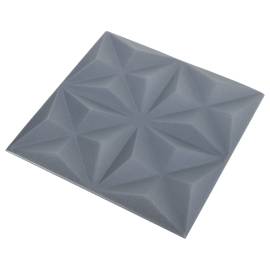 Panouri de perete 3d, 48 buc., gri origami, 50x50 cm, 12 m², 3 image