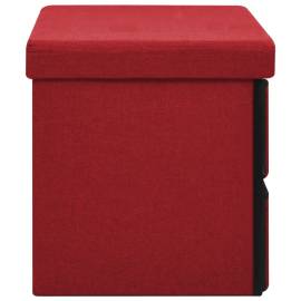Bancă depozitare pliabilă, roşu vin, 76x38x38 cm imitație pânză, 5 image