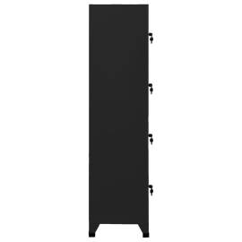 Dulap de vestiar, negru, 38x45x180 cm, oțel, 5 image
