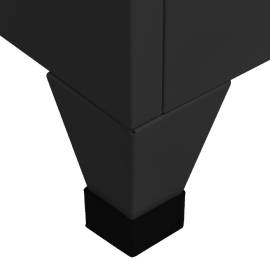 Dulap de vestiar, negru, 38x45x180 cm, oțel, 7 image