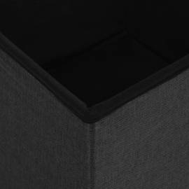 Taburet de depozitare pliabil, negru, imitație de pânză, 6 image