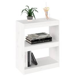 Bibliotecă/separator cameră,alb,60x30x71,5 cm,lemn masiv de pin, 4 image