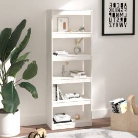 Bibliotecă/separator cameră,alb,80x30x167,5 cm, lemn masiv pin, 3 image