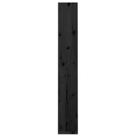 Bibliotecă/separator cameră negru 60x30x199,5 cm lemn masiv pin, 6 image
