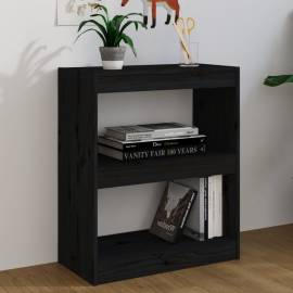 Bibliotecă/separator cameră,negru,60x30x71,5 cm, lemn masiv pin, 3 image
