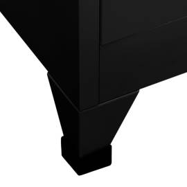 Dulap de vestiar, negru, 90x40x180 cm, oțel, 6 image