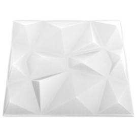 Panouri de perete 3d, 12 buc., 50x50 cm, alb diamant, 3 m², 4 image