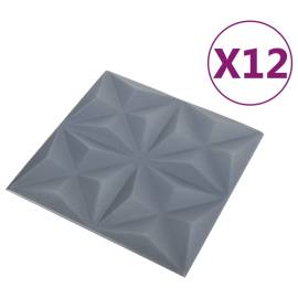 Panouri de perete 3d, 12 buc., gri origami, 50x50 cm, 3 m², 2 image