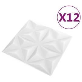 Panouri de perete 3d, 12 buc, alb origami, 50x50 cm, 2 image