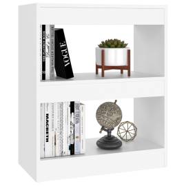 Bibliotecă/separator cameră, alb, 60x30x72 cm, 4 image