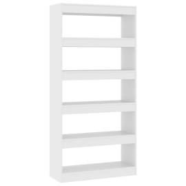 Bibliotecă/separator cameră, alb, 80x30x166 cm, pal, 2 image
