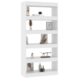 Bibliotecă/separator cameră, alb, 80x30x166 cm, pal, 4 image