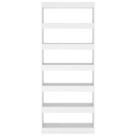 Bibliotecă/separator cameră, alb, 80x30x198 cm, pal, 5 image