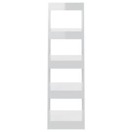 Bibliotecă/separator cameră, alb extralucios, 40x30x135 cm, 5 image