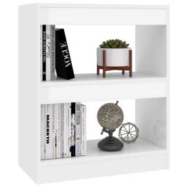 Bibliotecă/separator cameră, alb extralucios, 60x30x72 cm, 4 image